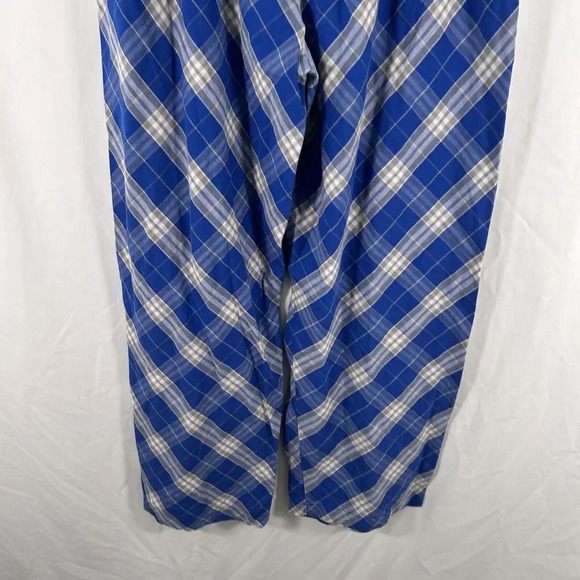 KU Jayhawks Sleep Pants Women's Small Blue Plaid Pull On Drawstring Cotton Blend - Picture 10 of 10